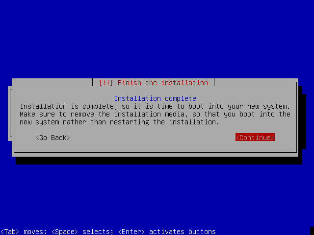A instalação está concluída